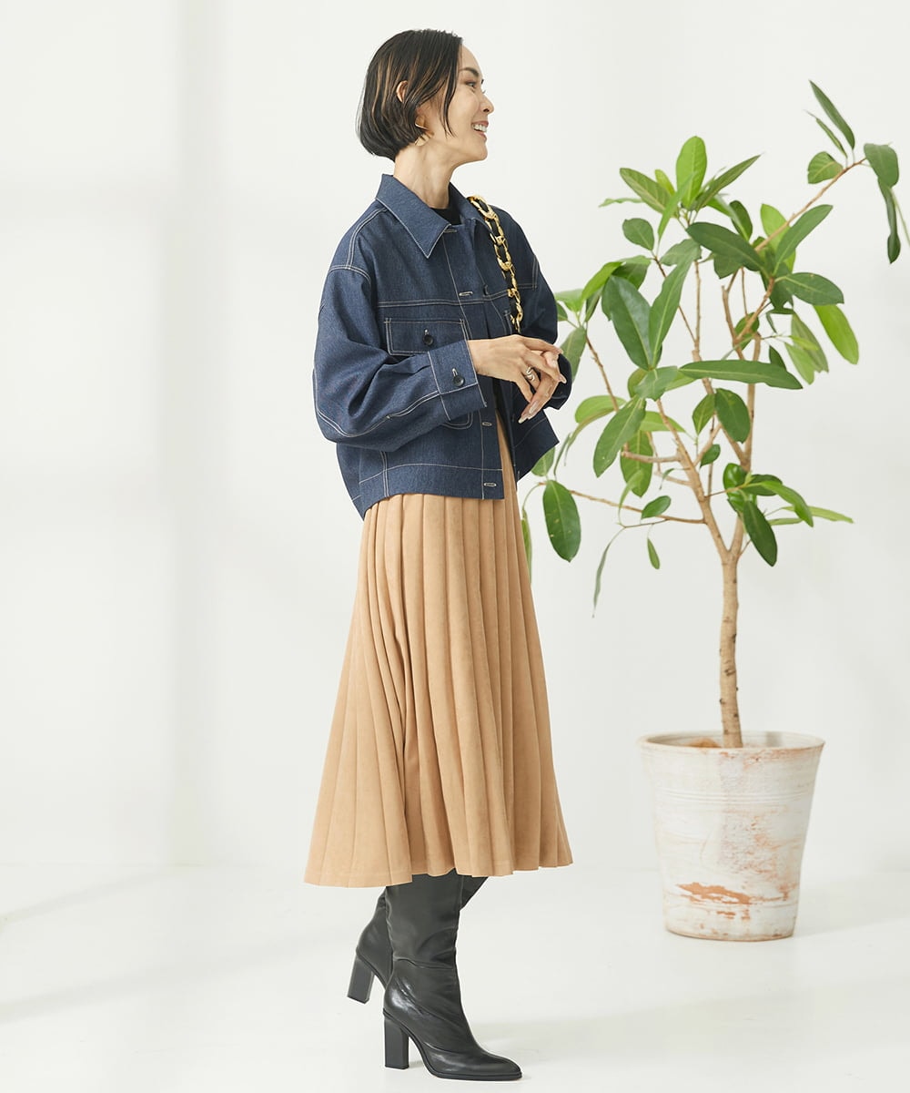 F6JAA02330 MICHEL KLEIN(小さいサイズ)(メゾン ドゥ サンク) [小さいサイズ]デニムライクブルゾン インディゴ