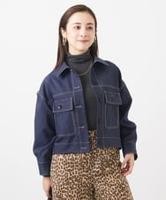 F6JAA02330 MICHEL KLEIN(小さいサイズ)(メゾン ドゥ サンク) [小さいサイズ]デニムライクブルゾン インディゴ
