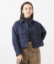 F6JAA02330 MICHEL KLEIN(小さいサイズ)(メゾン ドゥ サンク) [小さいサイズ]デニムライクブルゾン インディゴ