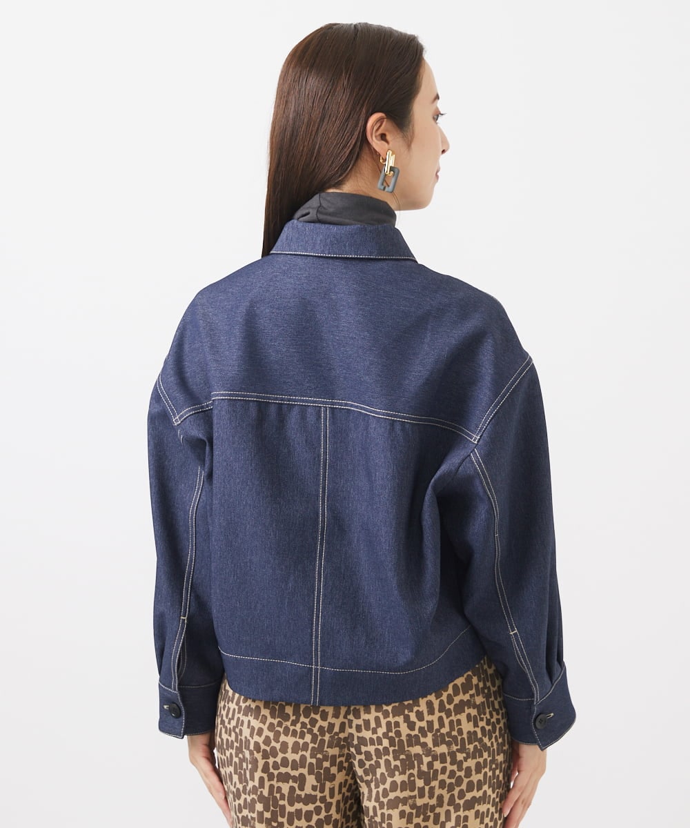 F6JAA02330 MICHEL KLEIN(小さいサイズ)(メゾン ドゥ サンク) [小さいサイズ]デニムライクブルゾン インディゴ