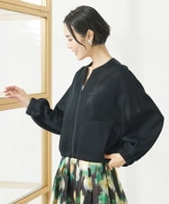 F6JAA21330 MICHEL KLEIN(小さいサイズ)(メゾン ドゥ サンク) [小さいサイズ]シアーメッシュダンボールブルゾン ブラック