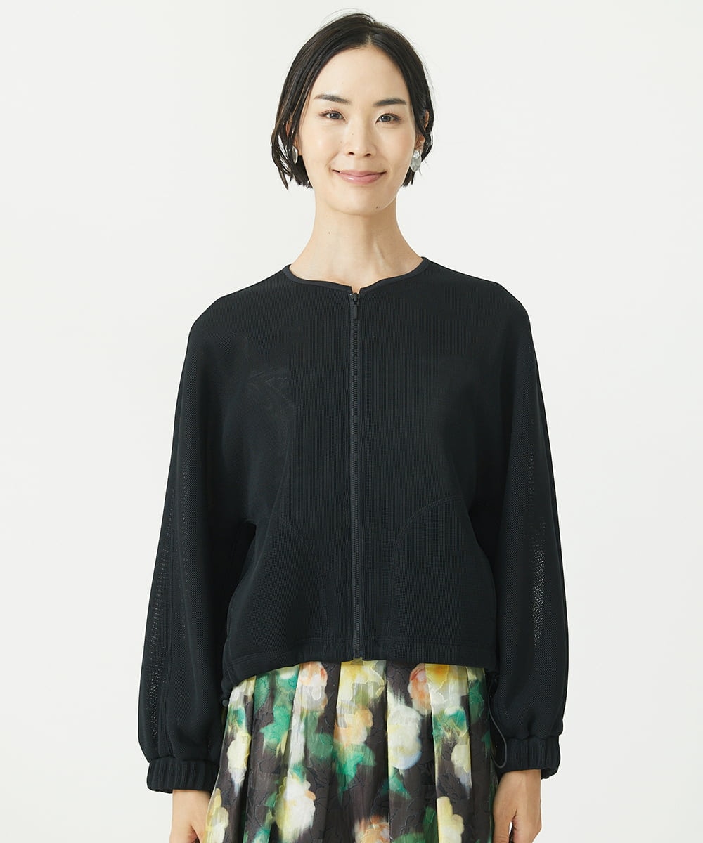 F6JAA21330 MICHEL KLEIN(小さいサイズ)(メゾン ドゥ サンク) [小さいサイズ]シアーメッシュダンボールブルゾン ブラック