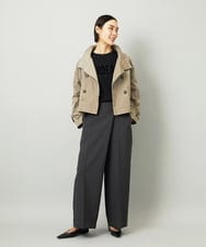 F6JAD11390 MICHEL KLEIN(小さいサイズ)(メゾン ドゥ サンク) [小さいサイズ]スタンドカラーショートブルゾン ベージュ