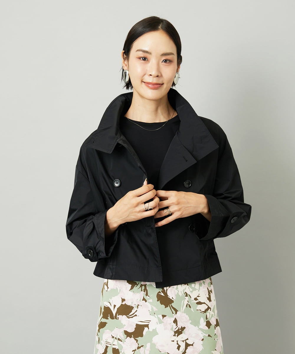 F6JAD11390 MICHEL KLEIN(小さいサイズ)(メゾン ドゥ サンク) [小さいサイズ]スタンドカラーショートブルゾン ベージュ