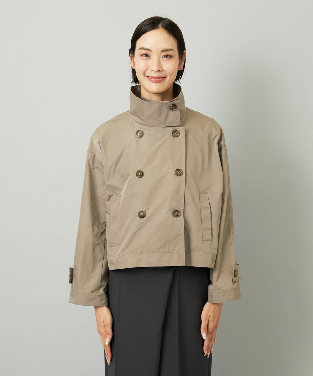 F6JAD11390 MICHEL KLEIN(小さいサイズ)(メゾン ドゥ サンク) [小さいサイズ]スタンドカラーショートブルゾン ベージュ