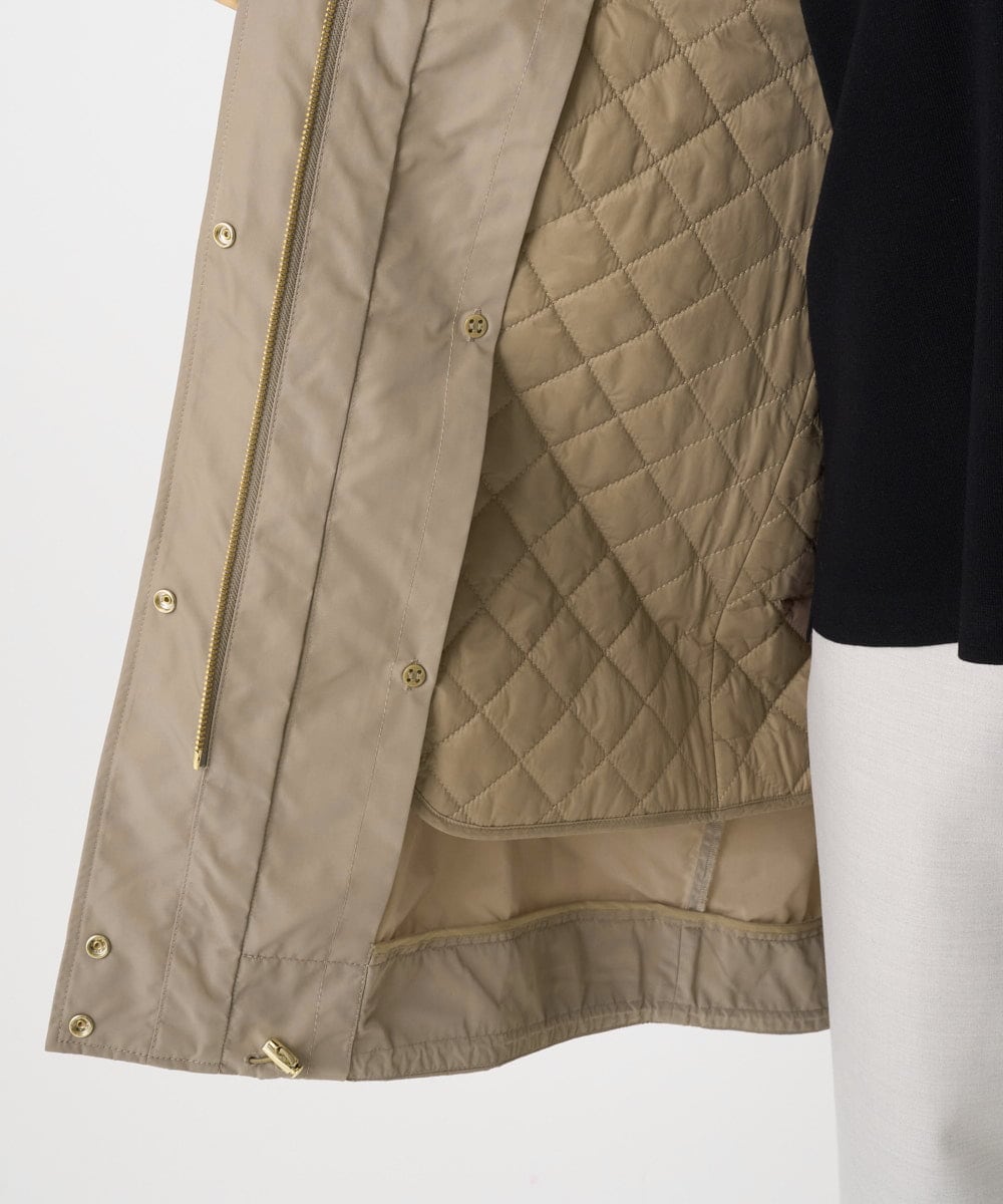 F6JAD12490 MICHEL KLEIN(小さいサイズ)(メゾン ドゥ サンク) [小さいサイズ]キルトライナー付きフードコート ベージュ