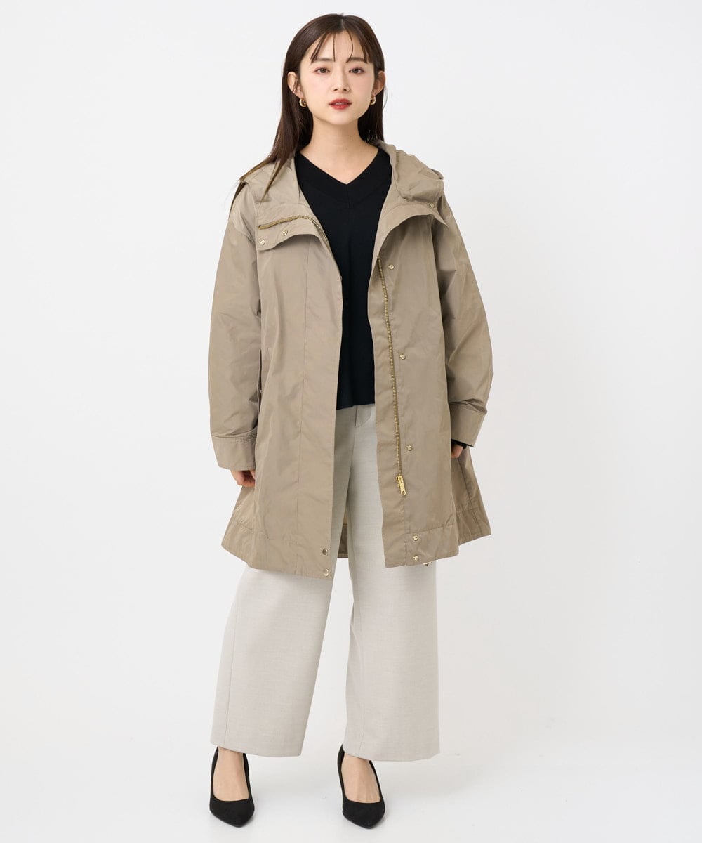 F6JAD12490 MICHEL KLEIN(小さいサイズ)(メゾン ドゥ サンク) [小さいサイズ]キルトライナー付きフードコート ベージュ