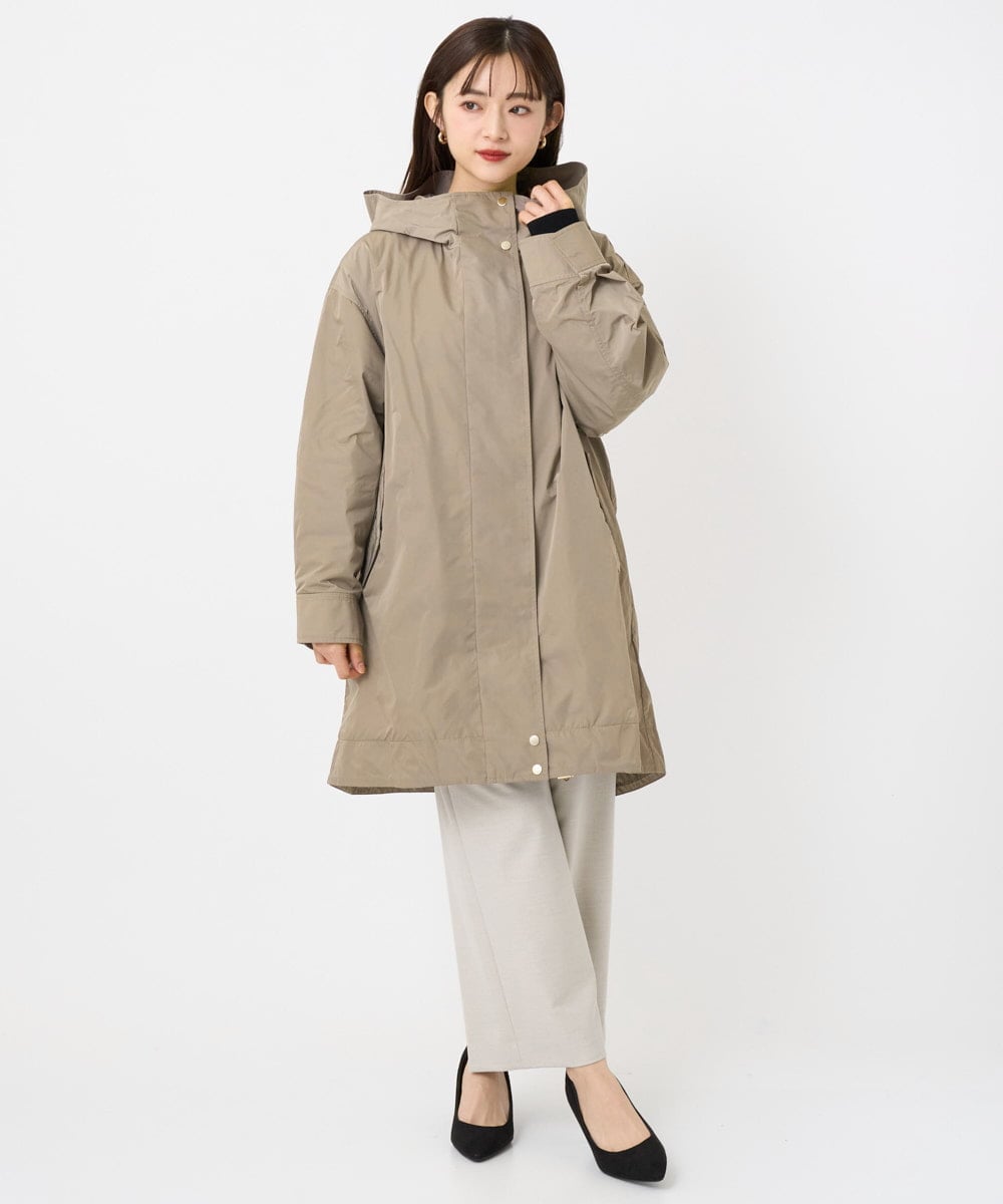 F6JAD12490 MICHEL KLEIN(小さいサイズ)(メゾン ドゥ サンク) [小さいサイズ]キルトライナー付きフードコート ベージュ