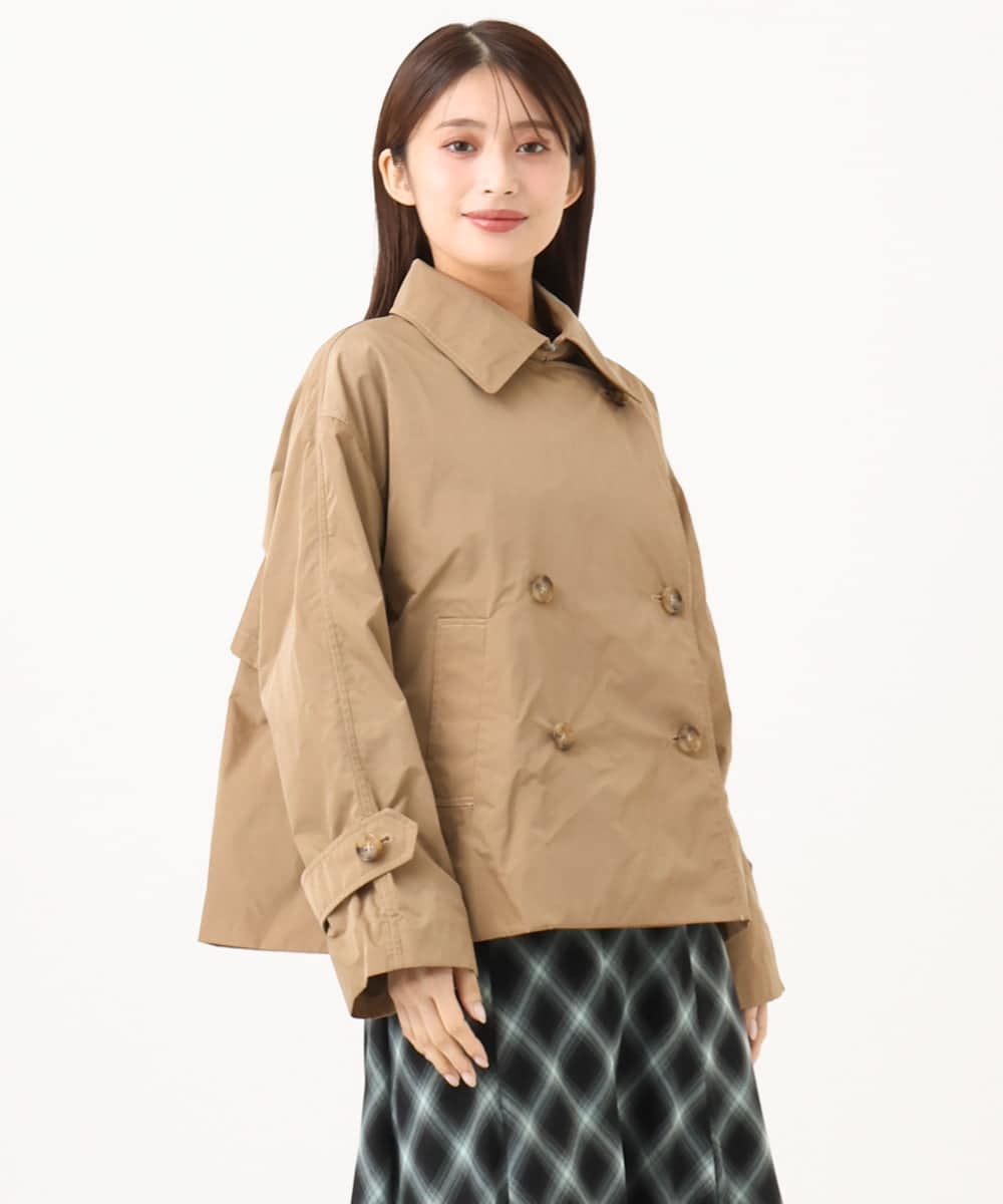 F6JAG04390 MICHEL KLEIN(小さいサイズ)(メゾン ドゥ サンク) 【小さいサイズ】[定番]ダブルショートブルゾン ベージュ