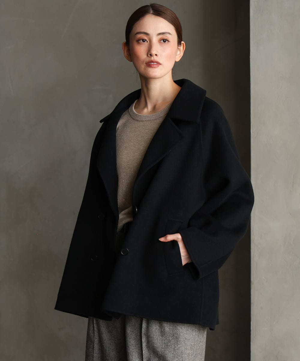 F6JAG45580 MICHEL KLEIN(小さいサイズ)(メゾン ドゥ サンク) 【小さいサイズ】リバーPコート ブラック