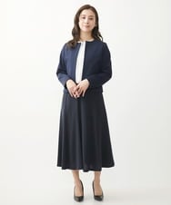 F6JDV05330 MICHEL KLEIN(小さいサイズ)(メゾン ドゥ サンク) [小さいサイズ]トリコットカノコノーカラージャケット（背抜き/セットアップ対応） オフホワイト(81)