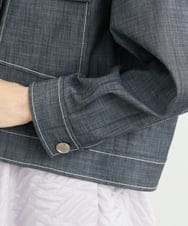 F6JFS20330 MICHEL KLEIN(小さいサイズ)(メゾン ドゥ サンク) [小さいサイズ]デニムライクブルゾン/季節の変わり目に ネイビー(57)