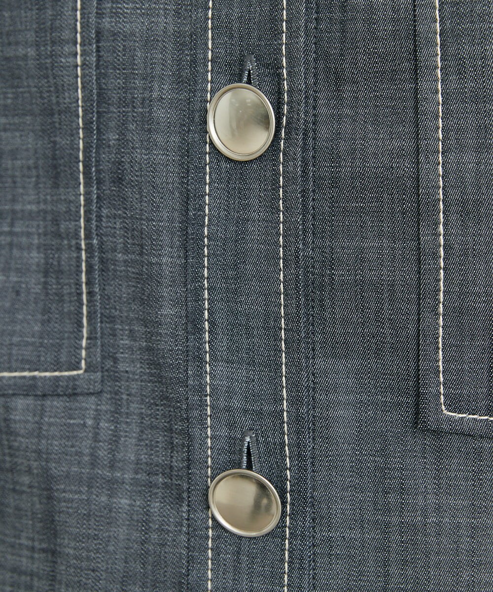 F6JFS20330 MICHEL KLEIN(小さいサイズ)(メゾン ドゥ サンク) [小さいサイズ]デニムライクブルゾン/季節の変わり目に ネイビー(57)