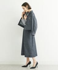 F6JFS20330 MICHEL KLEIN(小さいサイズ)(メゾン ドゥ サンク) [小さいサイズ]デニムライクブルゾン/季節の変わり目に ネイビー(57)
