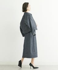 F6JFS20330 MICHEL KLEIN(小さいサイズ)(メゾン ドゥ サンク) [小さいサイズ]デニムライクブルゾン/季節の変わり目に ネイビー(57)