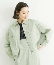 F6JFS20330 MICHEL KLEIN(小さいサイズ)(メゾン ドゥ サンク) [小さいサイズ]デニムライクブルゾン/季節の変わり目に ネイビー(57)