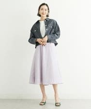 F6JFS20330 MICHEL KLEIN(小さいサイズ)(メゾン ドゥ サンク) [小さいサイズ]デニムライクブルゾン/季節の変わり目に ネイビー(57)
