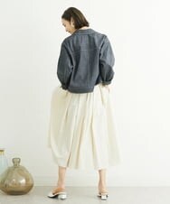 F6JFS20330 MICHEL KLEIN(小さいサイズ)(メゾン ドゥ サンク) [小さいサイズ]デニムライクブルゾン/季節の変わり目に ネイビー(57)