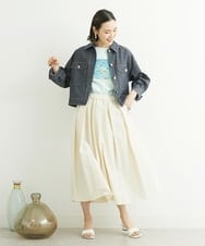 F6JFS20330 MICHEL KLEIN(小さいサイズ)(メゾン ドゥ サンク) [小さいサイズ]デニムライクブルゾン/季節の変わり目に ネイビー(57)