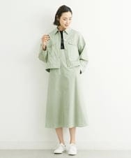 F6JFS20330 MICHEL KLEIN(小さいサイズ)(メゾン ドゥ サンク) [小さいサイズ]デニムライクブルゾン/季節の変わり目に ネイビー(57)