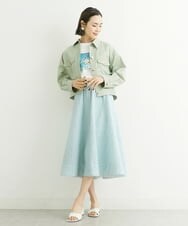 F6JFS20330 MICHEL KLEIN(小さいサイズ)(メゾン ドゥ サンク) [小さいサイズ]デニムライクブルゾン/季節の変わり目に ネイビー(57)
