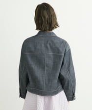F6JFS20330 MICHEL KLEIN(小さいサイズ)(メゾン ドゥ サンク) [小さいサイズ]デニムライクブルゾン/季節の変わり目に ネイビー(57)