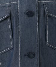 F6JGA07330 MICHEL KLEIN(小さいサイズ)(メゾン ドゥ サンク) [小さいサイズ]デニムライクブルゾン ネイビー