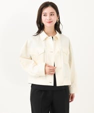 F6JGA07330 MICHEL KLEIN(小さいサイズ)(メゾン ドゥ サンク) [小さいサイズ]デニムライクブルゾン ネイビー