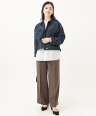 F6JGA07330 MICHEL KLEIN(小さいサイズ)(メゾン ドゥ サンク) [小さいサイズ]デニムライクブルゾン ネイビー