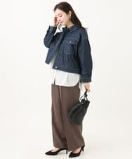 F6JGA07330 MICHEL KLEIN(小さいサイズ)(メゾン ドゥ サンク) [小さいサイズ]デニムライクブルゾン ネイビー