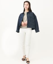 F6JGA07330 MICHEL KLEIN(小さいサイズ)(メゾン ドゥ サンク) [小さいサイズ]デニムライクブルゾン ネイビー