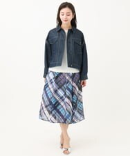 F6JGA07330 MICHEL KLEIN(小さいサイズ)(メゾン ドゥ サンク) [小さいサイズ]デニムライクブルゾン ネイビー