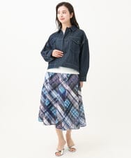 F6JGA07330 MICHEL KLEIN(小さいサイズ)(メゾン ドゥ サンク) [小さいサイズ]デニムライクブルゾン ネイビー