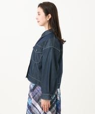F6JGA07330 MICHEL KLEIN(小さいサイズ)(メゾン ドゥ サンク) [小さいサイズ]デニムライクブルゾン ネイビー