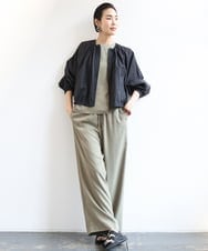 F6JGA08330 MICHEL KLEIN(小さいサイズ)(メゾン ドゥ サンク) [小さいサイズ]シアーノーカラーブルゾン ライトグレー