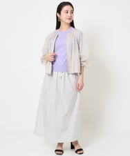 F6JGA08330 MICHEL KLEIN(小さいサイズ)(メゾン ドゥ サンク) [小さいサイズ]シアーノーカラーブルゾン ライトグレー