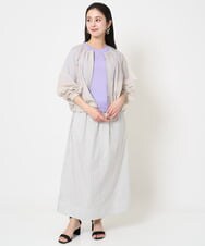 F6JGA08330 MICHEL KLEIN(小さいサイズ)(メゾン ドゥ サンク) [小さいサイズ]シアーノーカラーブルゾン ライトグレー