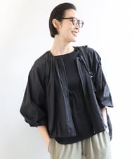 F6JGA08330 MICHEL KLEIN(小さいサイズ)(メゾン ドゥ サンク) [小さいサイズ]シアーノーカラーブルゾン ブラック