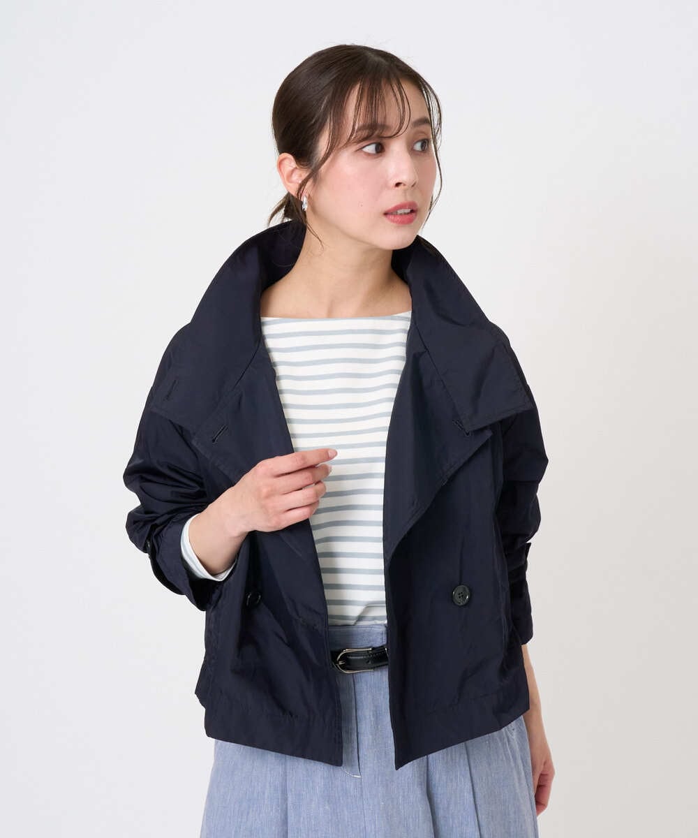 F6JGD09390 MICHEL KLEIN(小さいサイズ)(メゾン ドゥ サンク) [小さいサイズ]スタンドカラーショートブルゾン ネイビー