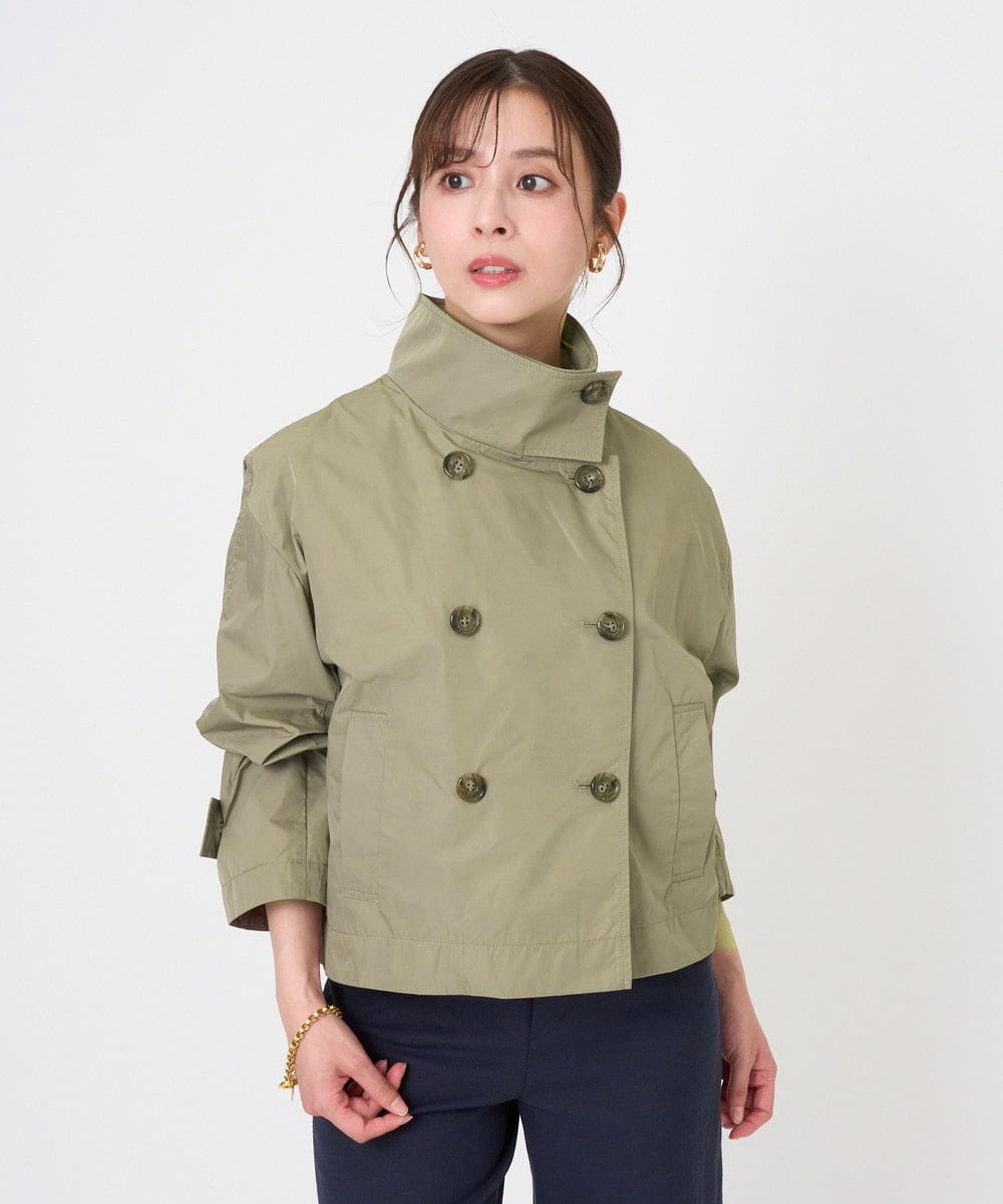 F6JGD09390 MICHEL KLEIN(小さいサイズ)(メゾン ドゥ サンク) [小さいサイズ]スタンドカラーショートブルゾン ベージュ