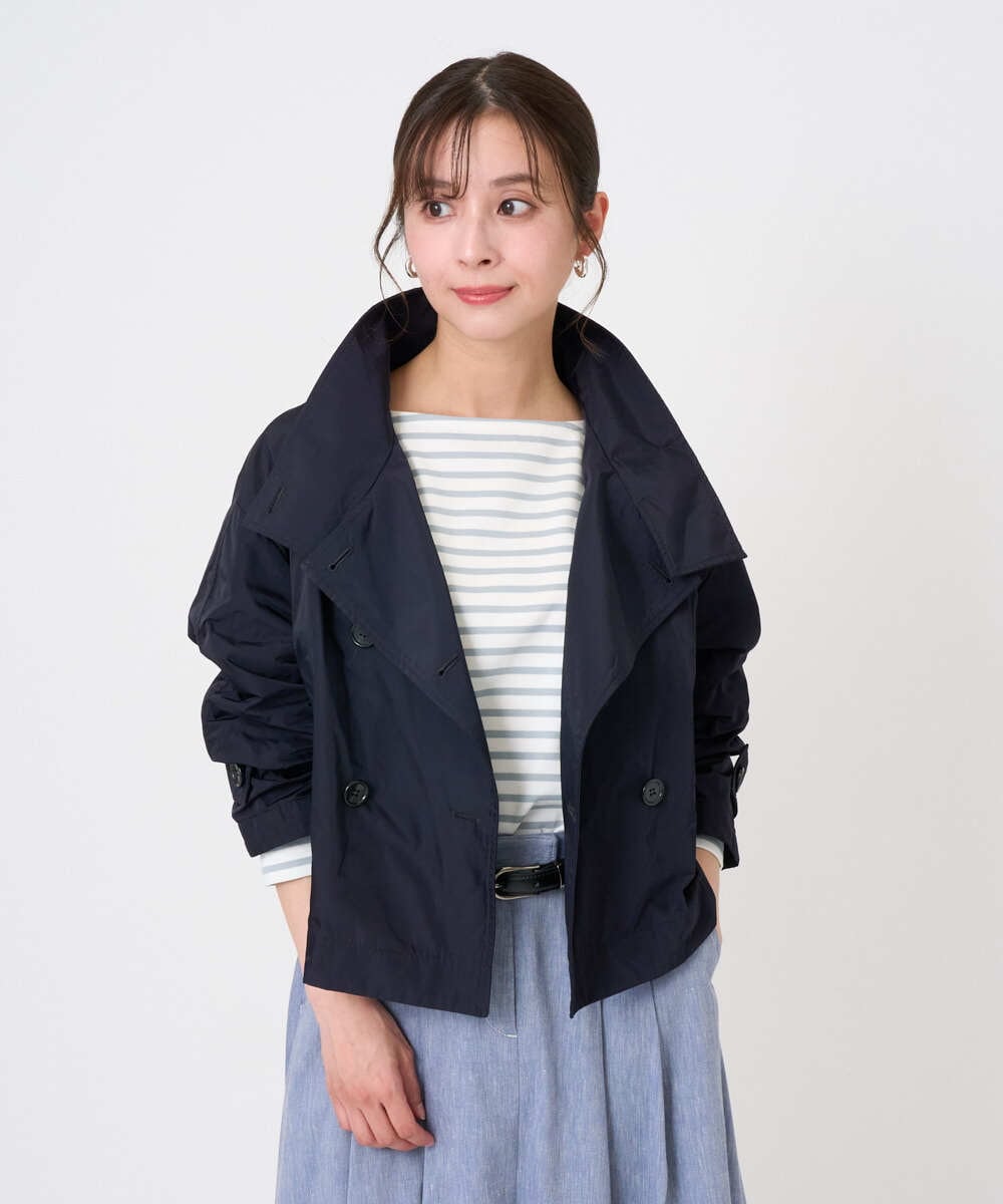 F6JGD09390 MICHEL KLEIN(小さいサイズ)(メゾン ドゥ サンク) [小さいサイズ]スタンドカラーショートブルゾン ベージュ