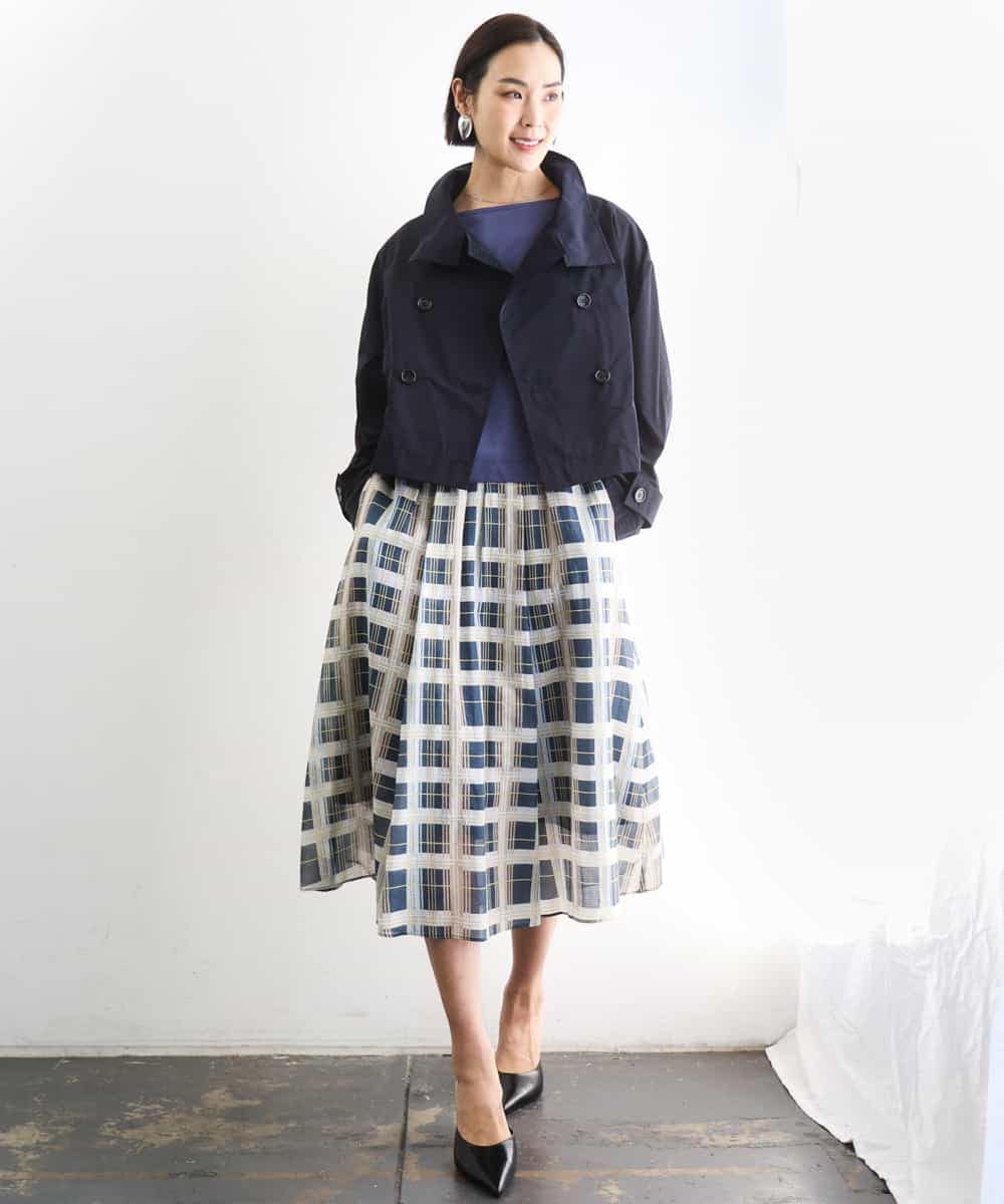 F6JGD09390 MICHEL KLEIN(小さいサイズ)(メゾン ドゥ サンク) [小さいサイズ]スタンドカラーショートブルゾン ベージュ