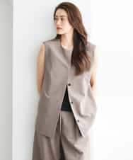 F6JGD13330 MICHEL KLEIN(小さいサイズ)(メゾン ドゥ サンク) [小さいサイズ][セットアップ対応]ノーカラージレ ブラウン