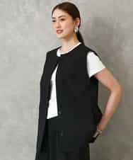 F6JGD13330 MICHEL KLEIN(小さいサイズ)(メゾン ドゥ サンク) [小さいサイズ][セットアップ対応]ノーカラージレ ブラック