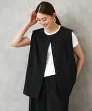 F6JGD13330 MICHEL KLEIN(小さいサイズ)(メゾン ドゥ サンク) [小さいサイズ][セットアップ対応]ノーカラージレ ブラック