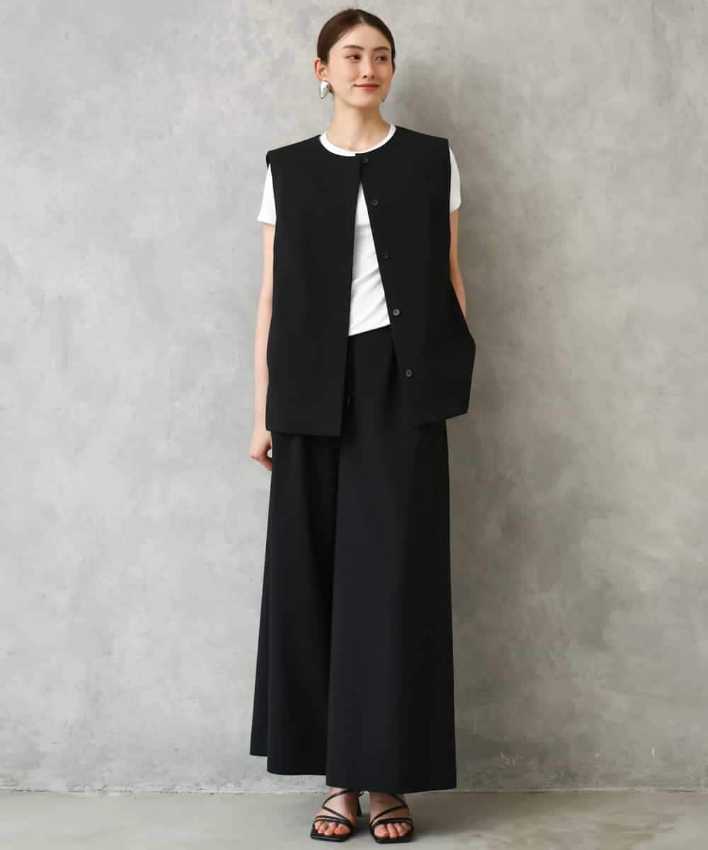 F6JGD13330 MICHEL KLEIN(小さいサイズ)(メゾン ドゥ サンク) [小さいサイズ][セットアップ対応]ノーカラージレ ブラック