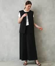 F6JGD13330 MICHEL KLEIN(小さいサイズ)(メゾン ドゥ サンク) [小さいサイズ][セットアップ対応]ノーカラージレ ブラック