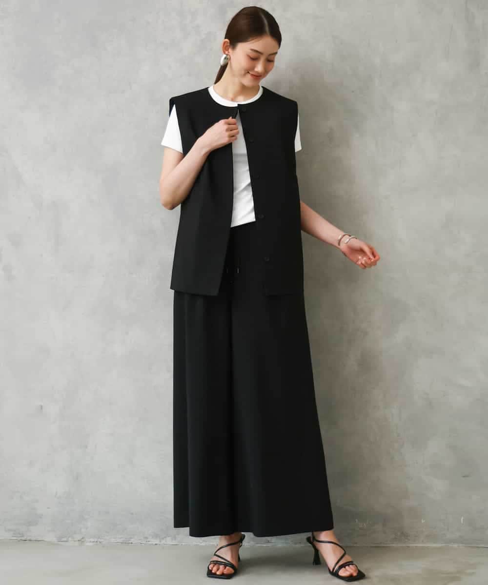 F6JGD13330 MICHEL KLEIN(小さいサイズ)(メゾン ドゥ サンク) [小さいサイズ][セットアップ対応]ノーカラージレ ブラック