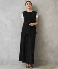 F6JGD13330 MICHEL KLEIN(小さいサイズ)(メゾン ドゥ サンク) [小さいサイズ][セットアップ対応]ノーカラージレ ブラック