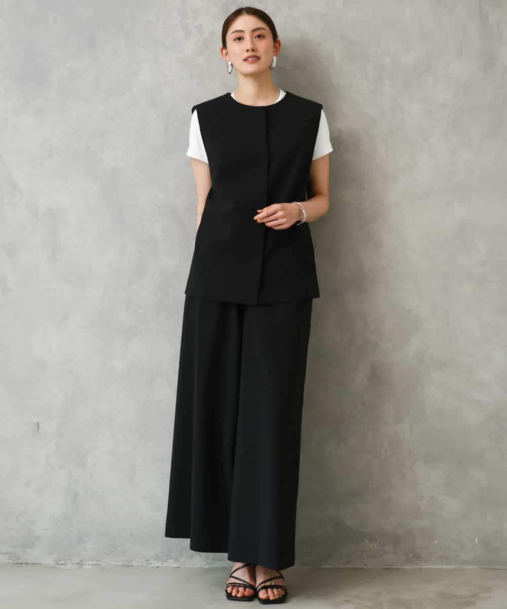 F6JGD13330 MICHEL KLEIN(小さいサイズ)(メゾン ドゥ サンク) [小さいサイズ][セットアップ対応]ノーカラージレ ブラック